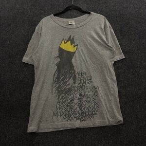 Vintage Where The Wild Things Are Max Graphic T-Shirt Gray Mens Medium Lined Art